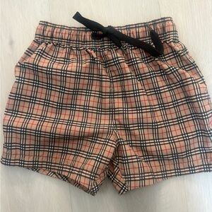 Burberry Beige and Black Plaid Shorts